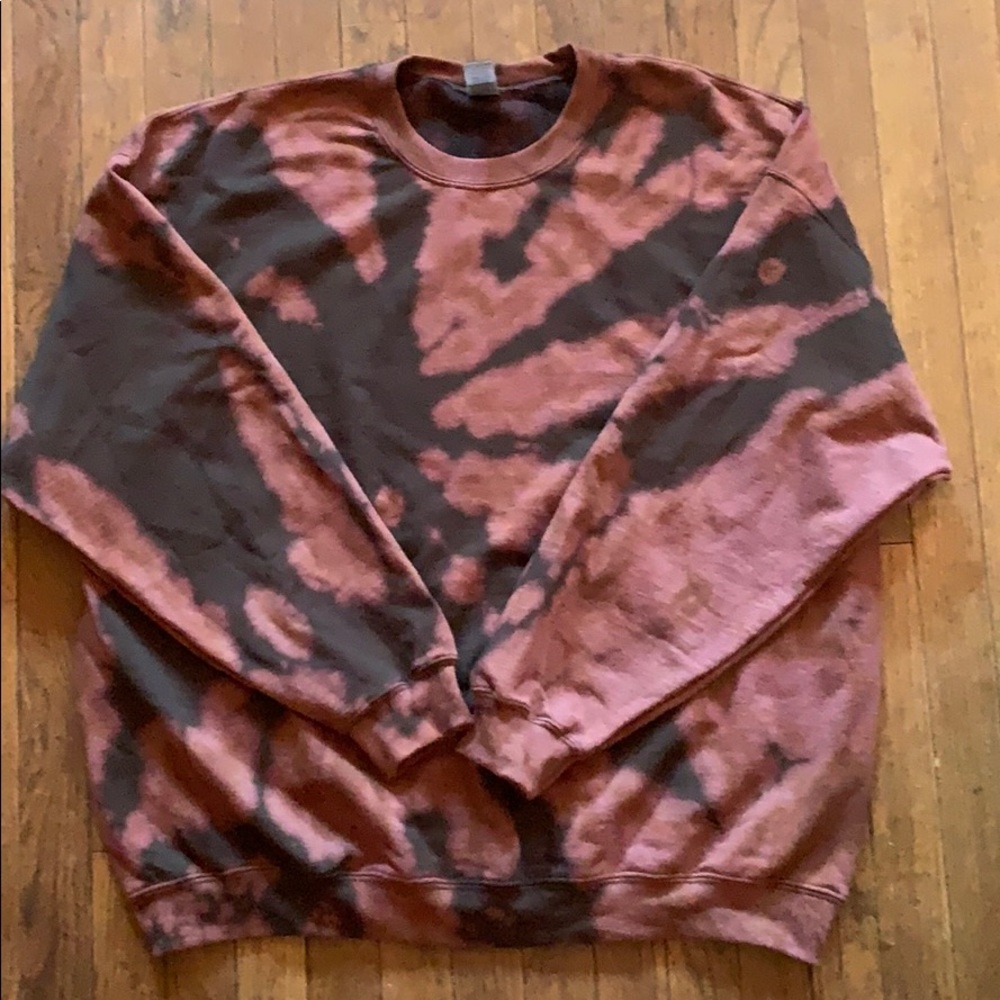 Chocolate Brown Bleach Dyed Sweatshirt